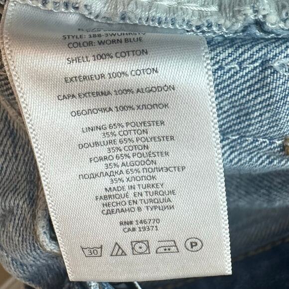 REDONE 70s Ultra High Rise Stove Pipe in Worn Blue Wash Button Fly sz 23 EUC - Picture 10 of 11